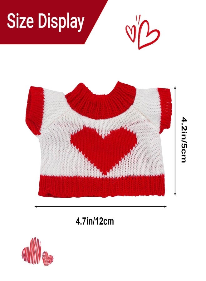 Rbenxia 2 Pieces Guinea Pig Costume Knitted Sweater Ferret Clothes 4.2 Inches Bunny Clothes for Dog Small Animal Outfit (One Size, Valentine's Day) - Image 2